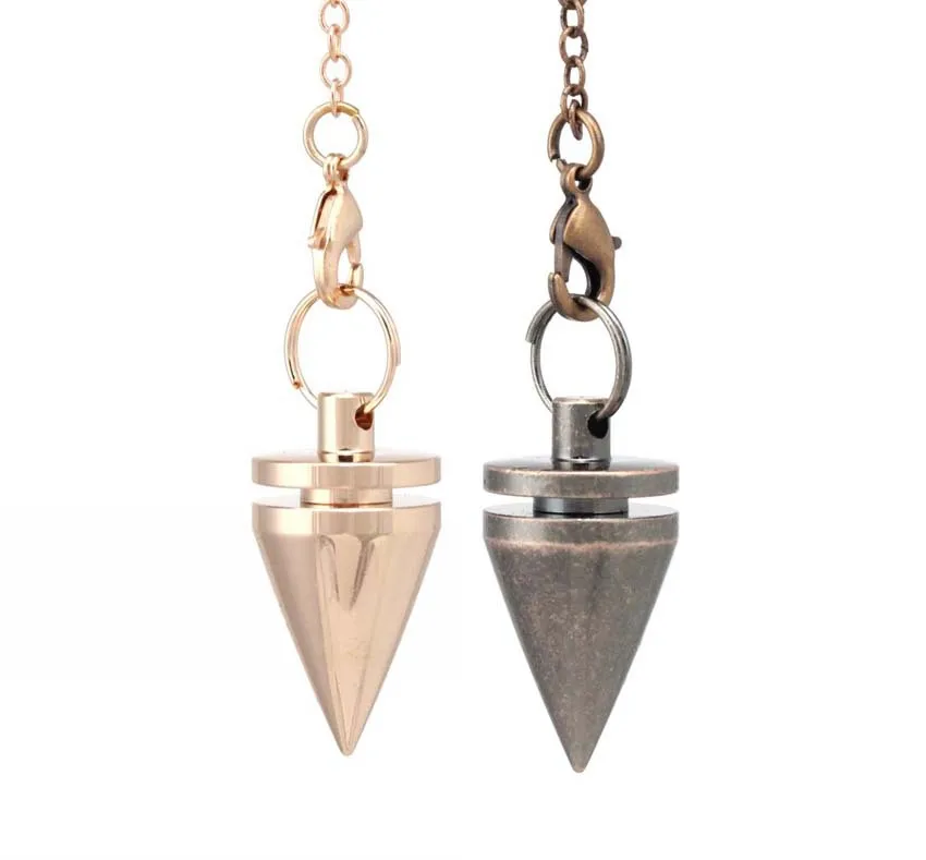Metal Pendulum Pendulos Pendulums for Dowsing Spiral Cone Antique Pyramid Pendule Reiki Spirtual Pendant