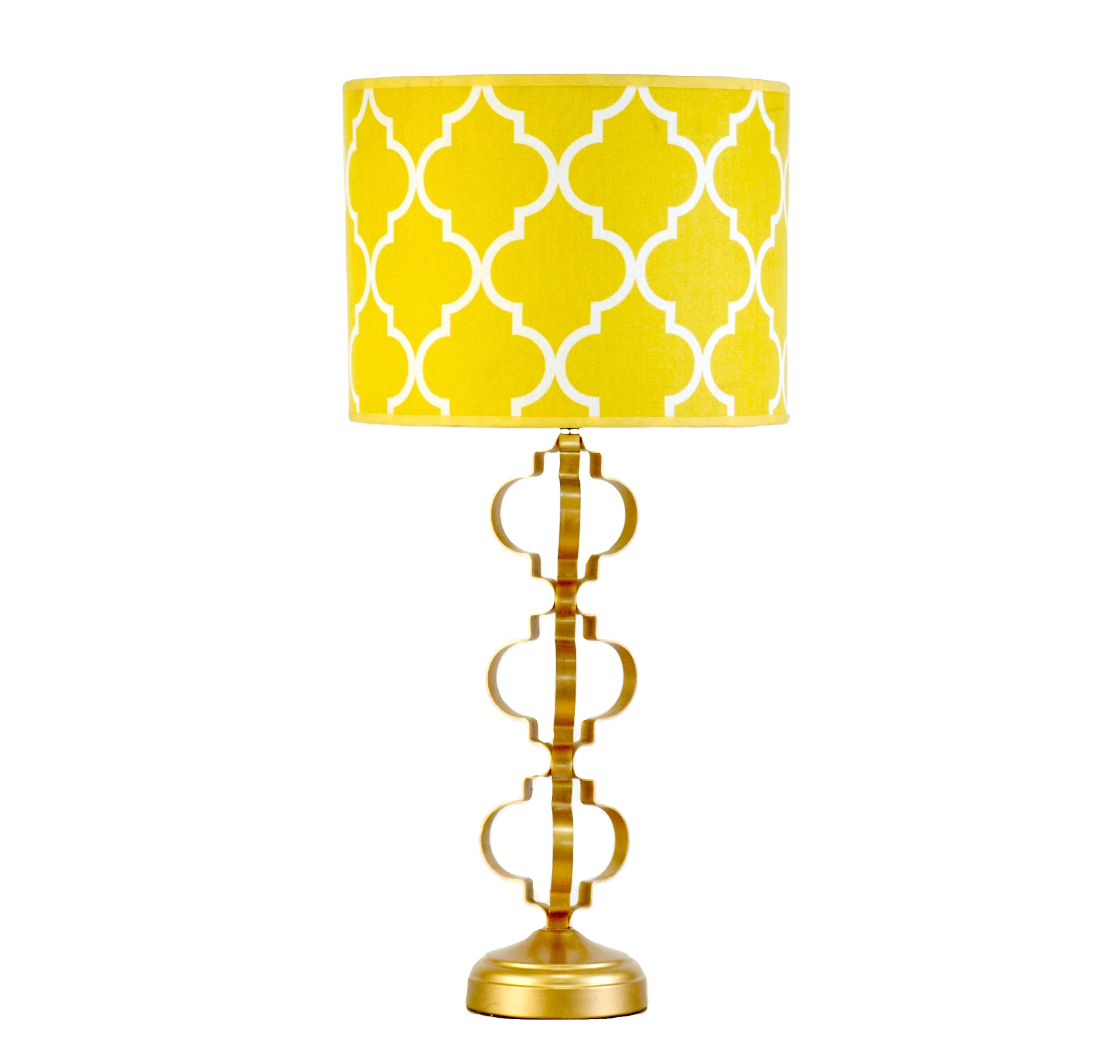 Favourable Price Cylinder Shade Fancy Unique Designer Golden Metal Table Lamp