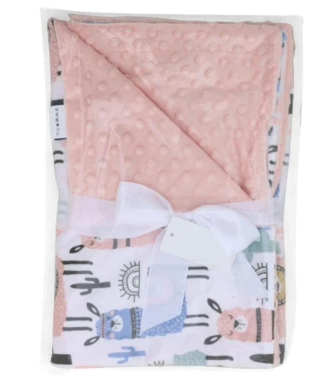 Super Soft Minky with Double Layer Dotted Backing for Newborn Best for Girl