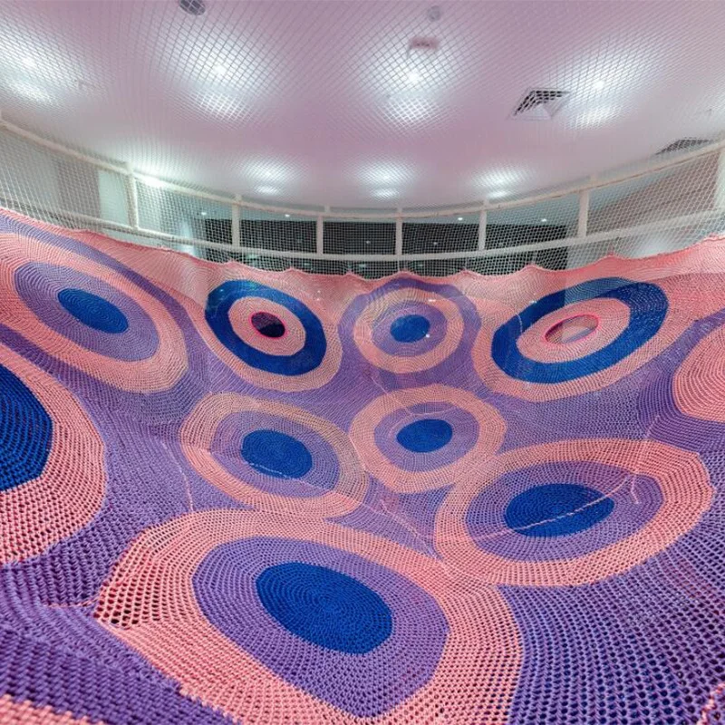 ROPECUBE rainbow rope nets playground children climbing rope net  indoor trampoline park indoor baby game park