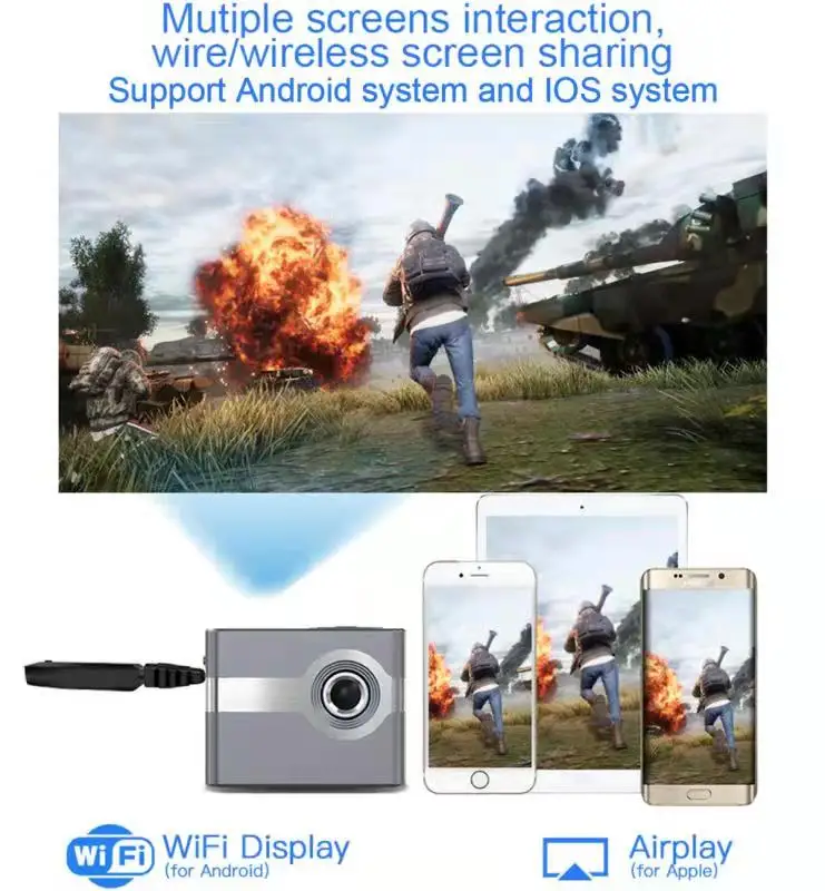 Most Favorable Mini Cube Shape Portable DLP Smart Portable Projector Outdoor Movie Projectors