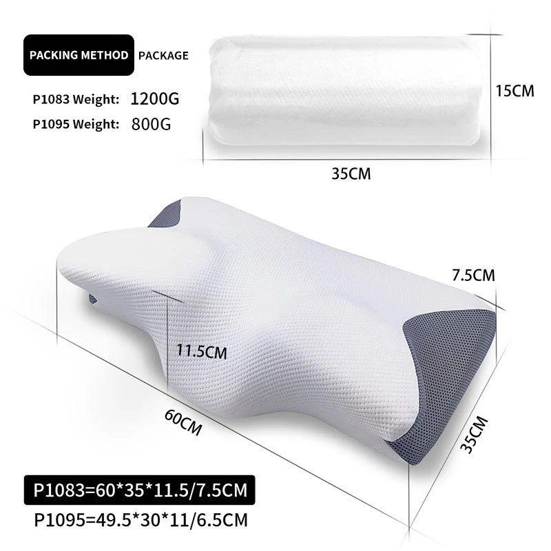 JB-New design Hot selling Butterfly shaped memory foam pillow Ergonomically designed comfortable memory foam sleep pillow