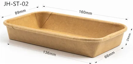 Printon Manufacturer Disposable rectangle take out kraft paper sushi packaging box sushi tray with clear lid