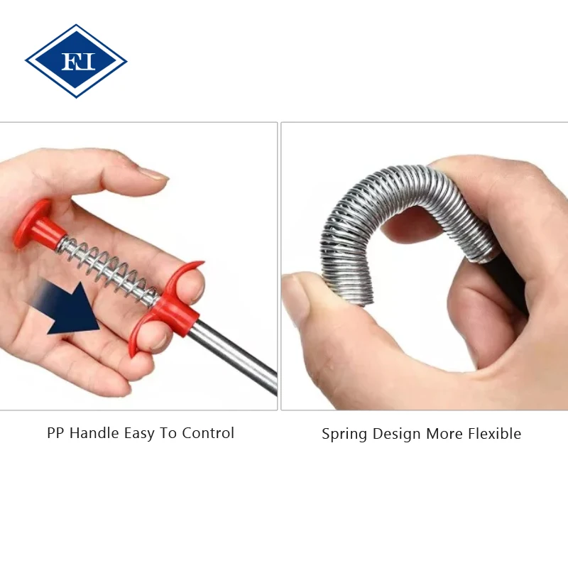 Drain Snake Cleaner Sticks Clog Remover Cleaning Tools Spring Pipe Dredging Flexible Pick Up Tool