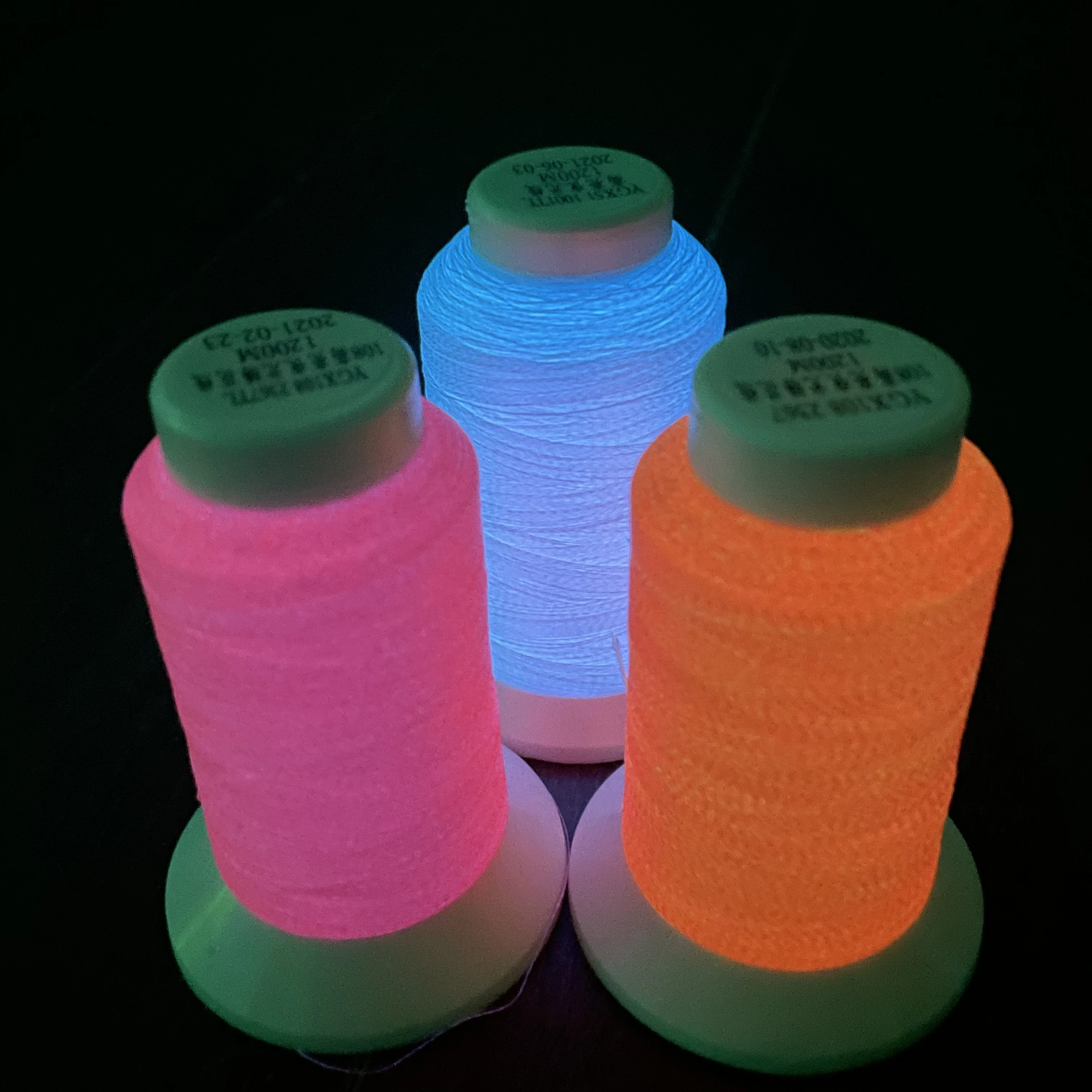 Blue light glow in the dark embroidery thread green light luminous embroidery thread