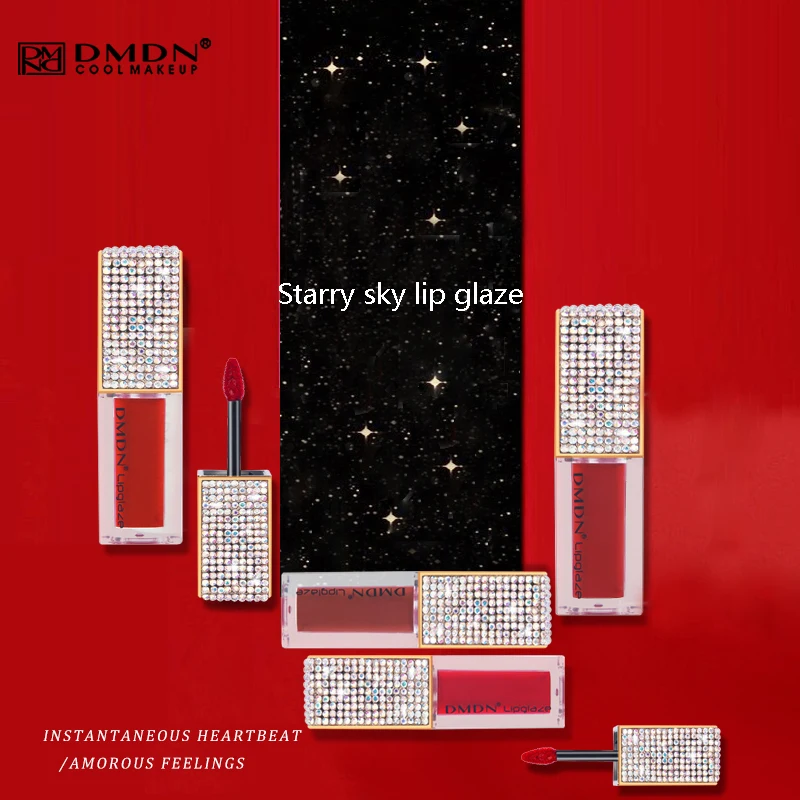 Diamond design custom logo beauty cosmetics liquid lipstick custom quality
