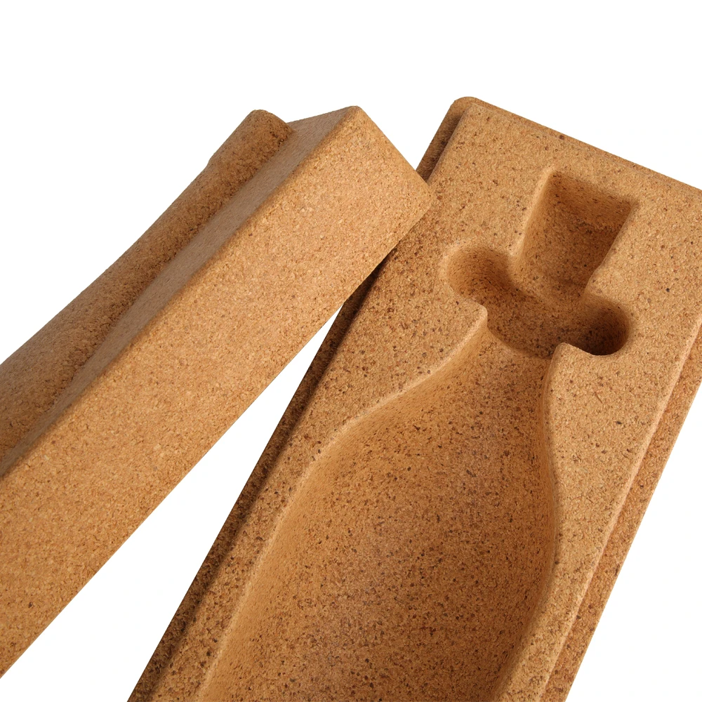 Custom Wine Boxes Premium Cork Champagne Gift Box Molded Cork Wooden Wine Box