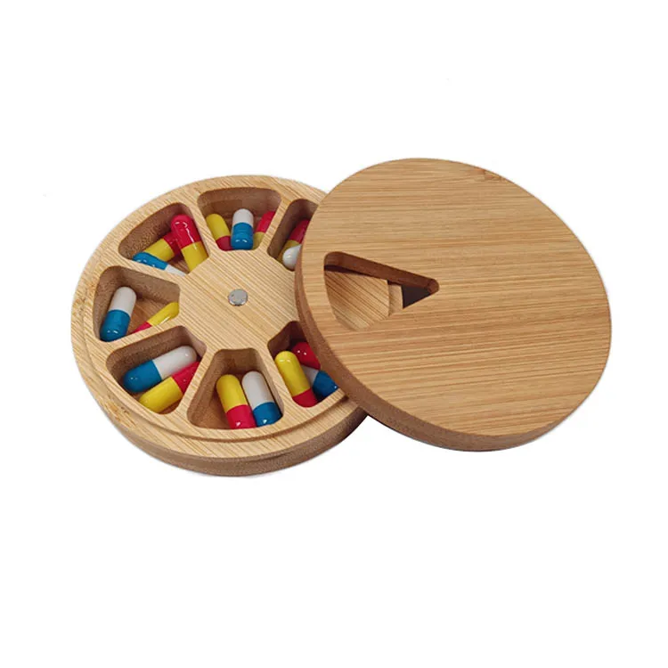 Деревянный Еженедельный органайзер для таблеток большой емкости контейнер коробка витаминов деревянный футляр