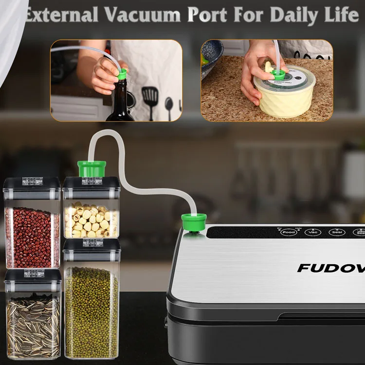 Strong Suction Vacuum Sealer Packing Machine Automatic Home Use Food Vaccum Sealer Kitchen Packer