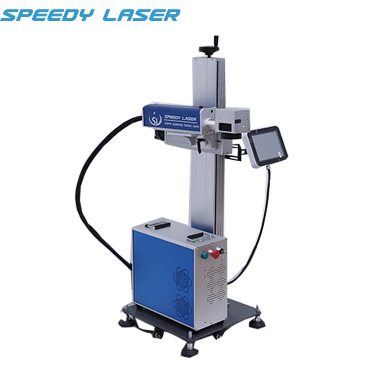 Online Flying Fiber Laser Machine Fast Speed Expired Date Laser Machine for Water Bottle Glass Plastic Bottle Batch Coding