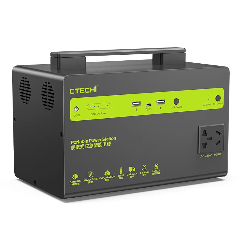 300W portable power station portable battery power supply solar generator 300W