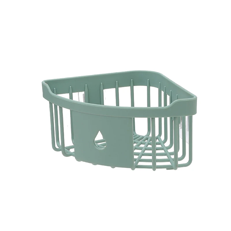 2021Hot-selling Wholesale Punch-free corner shelf toilet wash rack bathroom seamless wall-mounted tripod storage rack