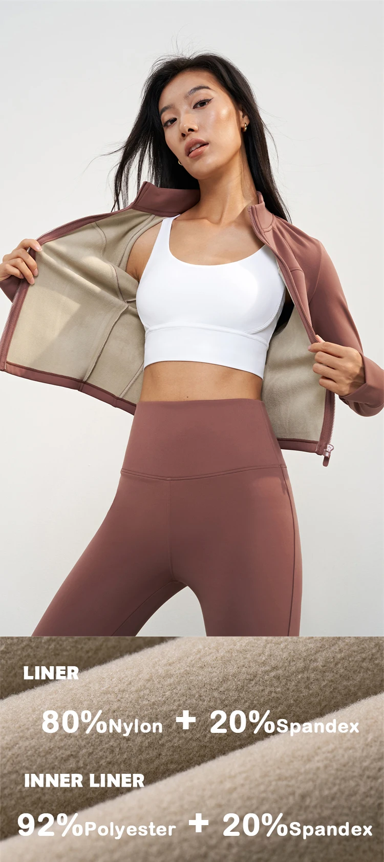 2023 Ladies Thermal Fitness Wear  Keep Warm Work Out Coat Slim Fit  Full Zipper Winter Jacket For Women