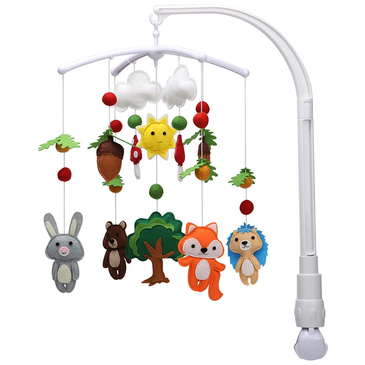 
Baby mobile Felt Plastic Soft Toy Animal Design Musical rotating Bed Bell Baby Mobile Felt For Crib 