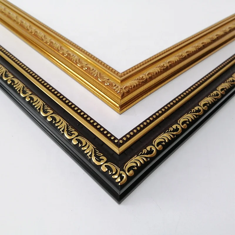 european style classical black gold pattern ps picture frame moulding