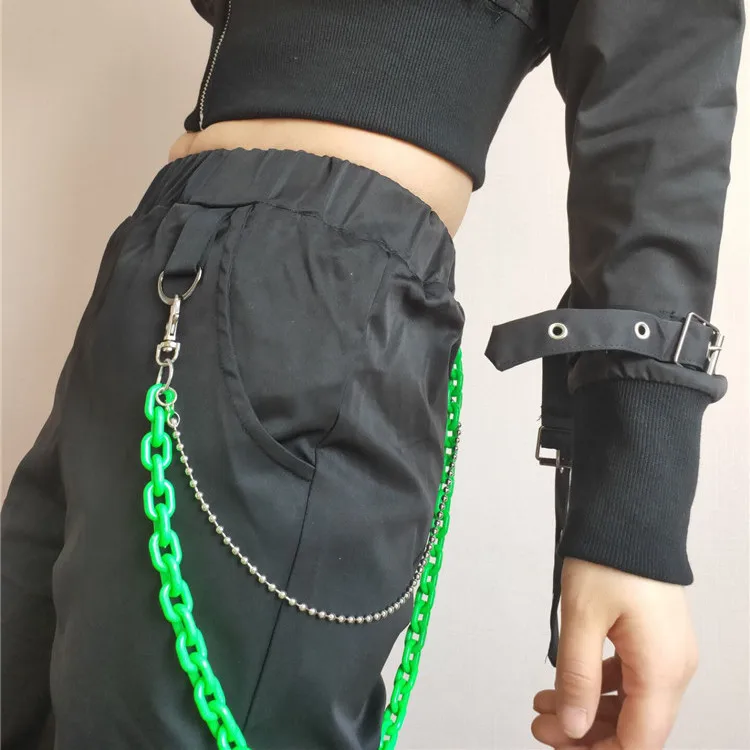 Fashion Plastic Buckle Pants Chain Hip Hop Resin Girls Trousers Chain Jean Chains Mix And Match Trouser Suit
