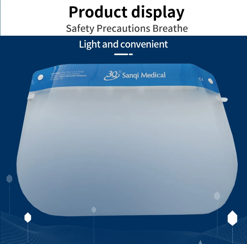 Anti Fog EN166 CE Standard Waterproof Adjustable Factory Wholesale Custom Eye Protection Transparent Disposable Face Shield