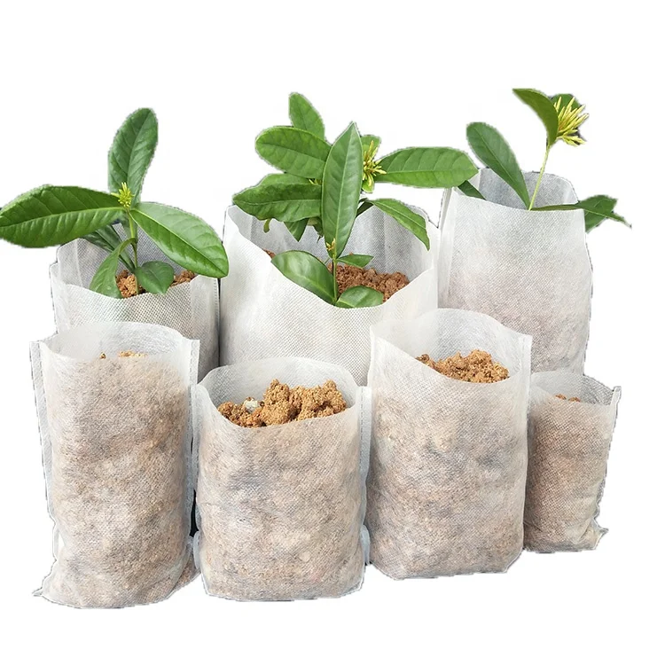 Seed Biodegradable Plant Nursery Bags Non Woven Fabric Grow Gardens Pots