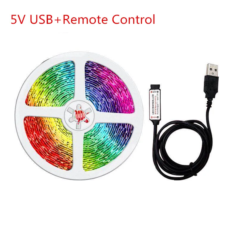  5050 2835 SMD Гибкая RGB 5/10 м футов 30 светодиодов/м лента 12 В постоянного тока USB 5 в музыкальный пульт дистанционного управления Wi-Fi адаптер 60 светодиодных
