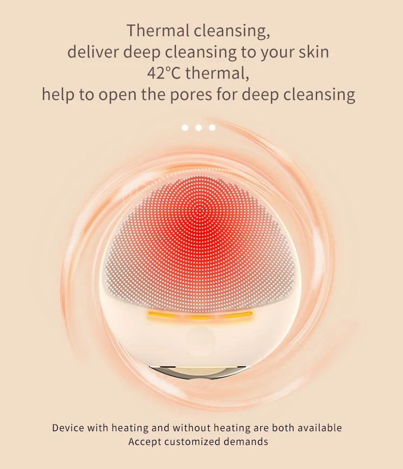 Handheld Rechargeable Mini Thermal Facial Exfoliating Brush Electric Silicone Face Scrubber Blackhead Remover