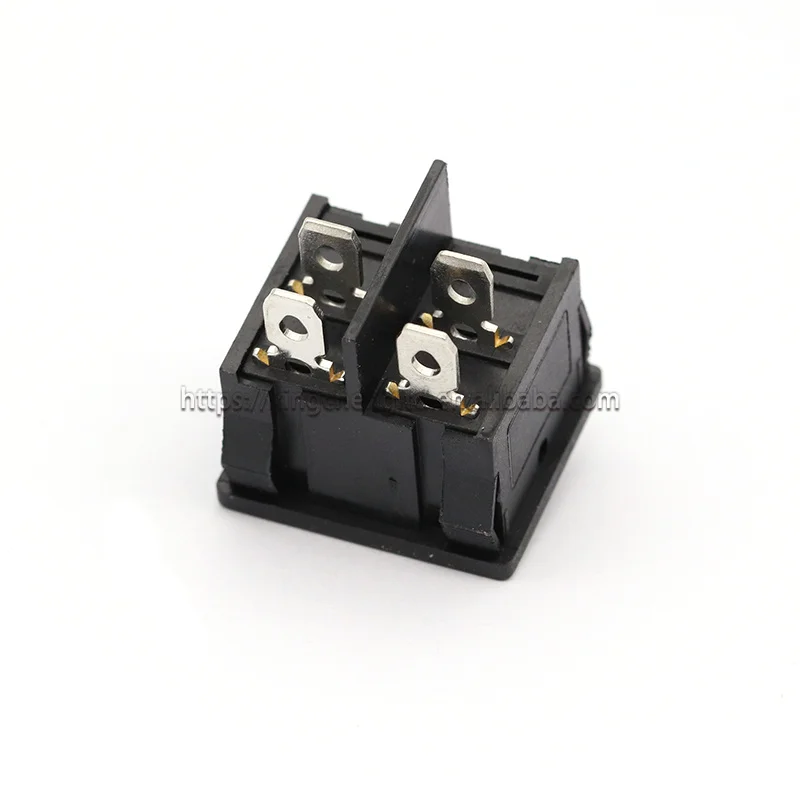 KCD5/KCD1 21*24mm Momentary Rocker Switch 4pin Reset Switch 6A 250V 10A 125VAC 21x24mm Automatic Reset Black