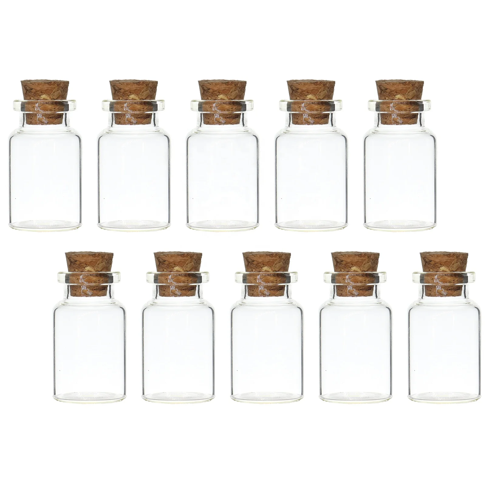 10ML Small Empty Glass Bottle with Cork 10 cc Corked Stopper Glass Vial Wishing DIY Craft Glass Jar