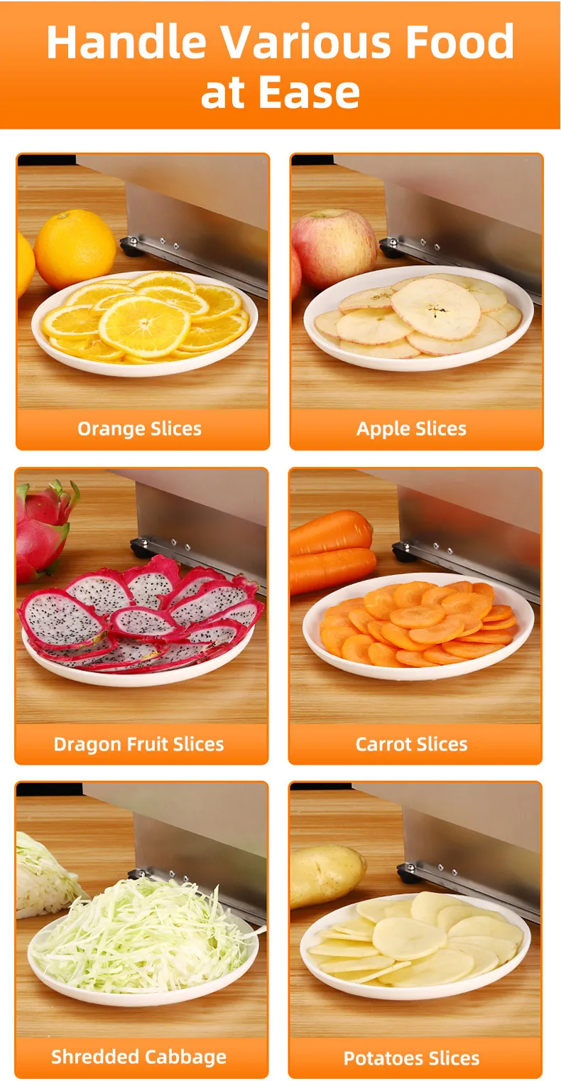 Commercial Electric Stainless Steel Food Frozen Meat Slices Fruits Vegetables Slice Machine