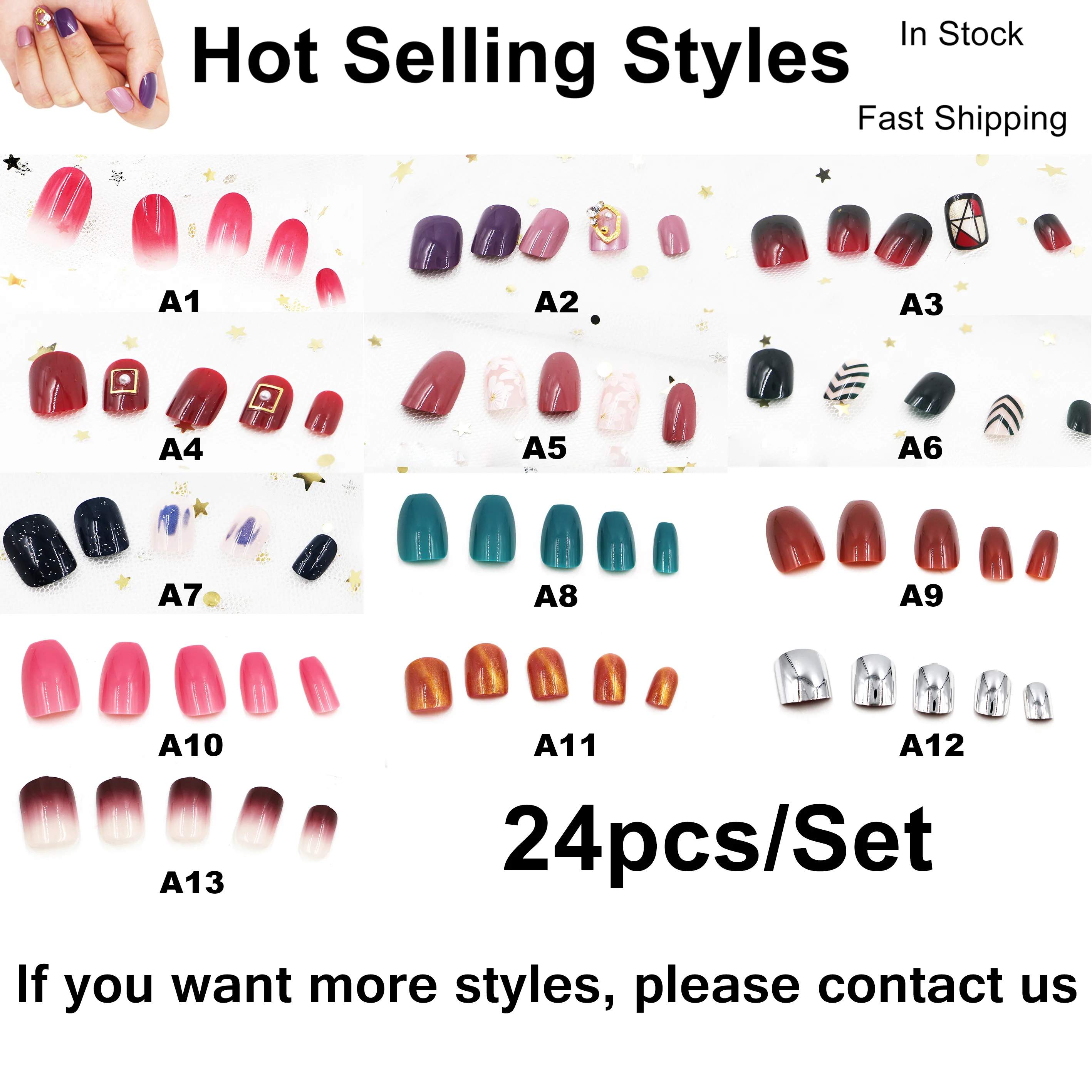 
Long Full Nail Tips Natural Nail Tips Press On Gel Nails 