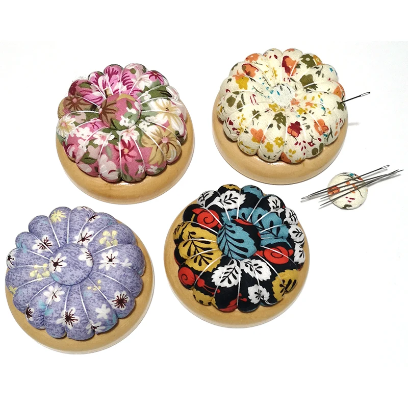 Free shipping pumpkin Pin Cushion Wooden base needle sucker magnet Sewing Accessory Belt magnetic  E499