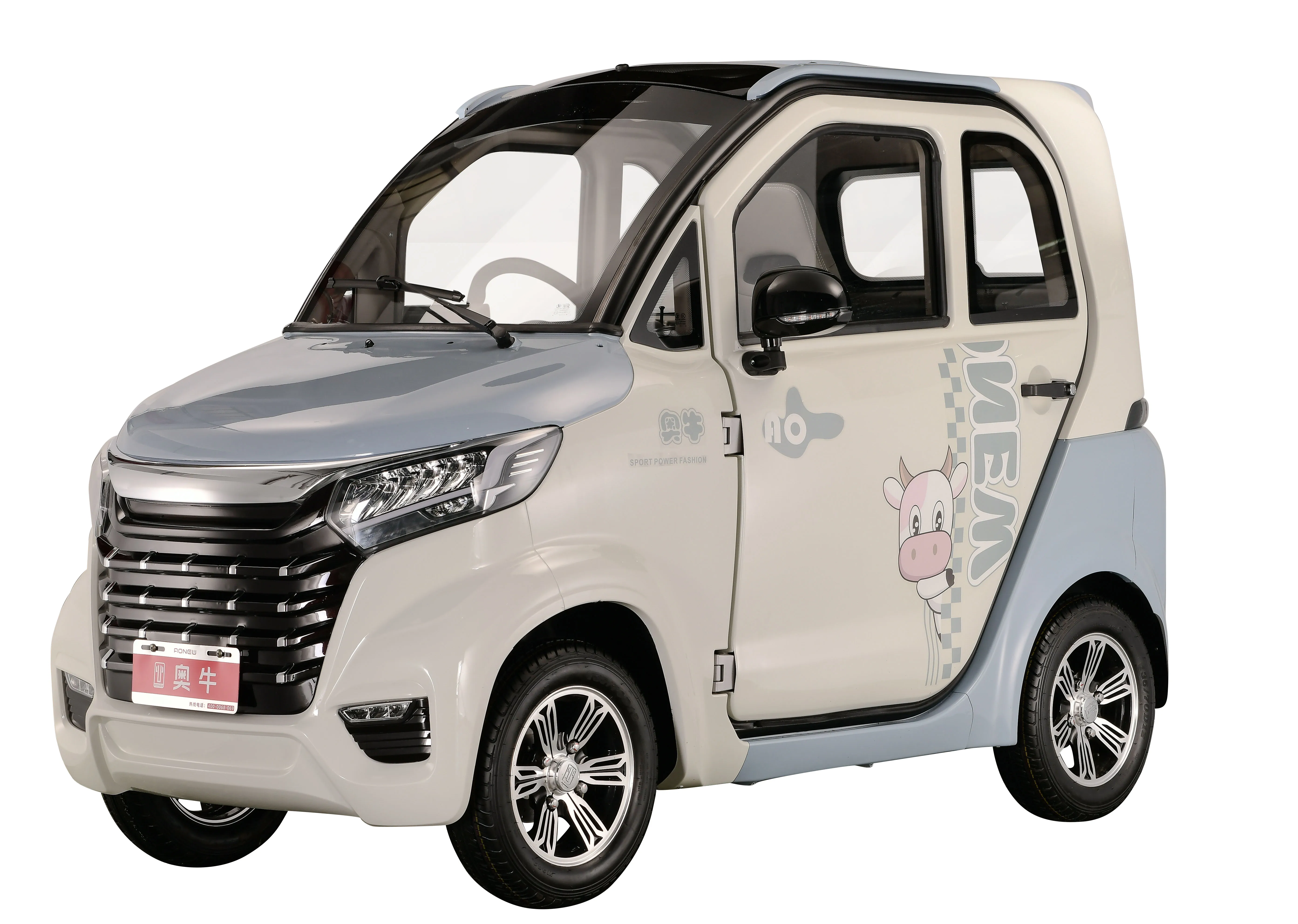 2024 New Design EEC Certified Electric EV Mini Car Micro 2-Seater Cabin Vehicle with 2KW Motor 3 Passengers Capacity