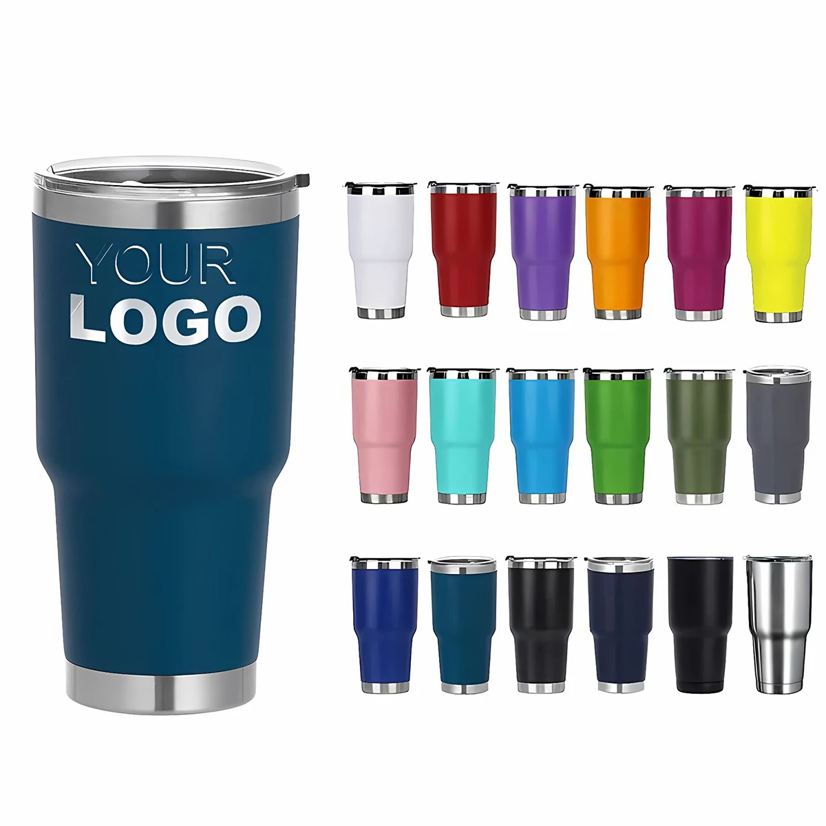 Wholesale Bulk Tumbler Custom Logo Powder Coated Tumbler 30 oz Insulated Vaccum Travel Coffee Mug 30 oz Stainless Steel Tumbler