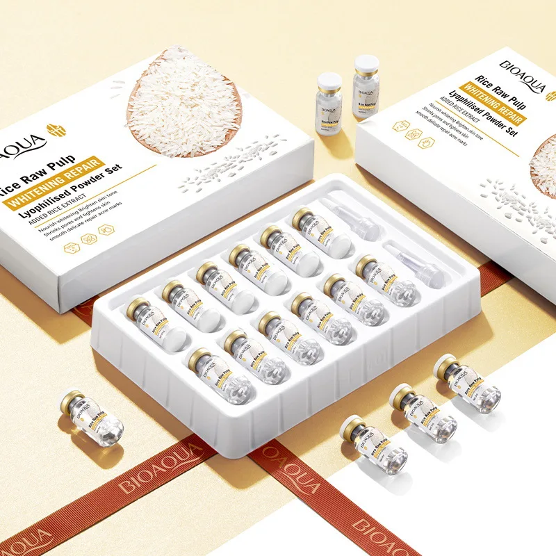 Skin Care Set Lyophilized Powder Brighten Nourishing Rice Raw Pulp Face Skin Care Serum