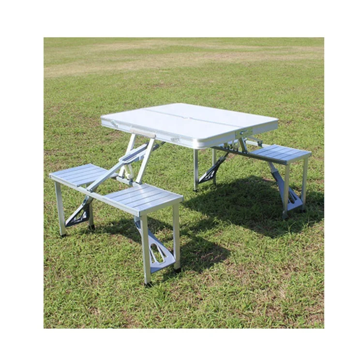 suitcase folding outdoor picnic 4 set folding steel legs camping table fold away camp table