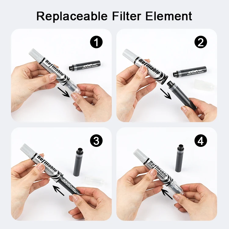 Gxin G-206D Non-toxic Low Odor Ink Refill Bullet Tip International Colors Whiteboard Marker Pen for Office