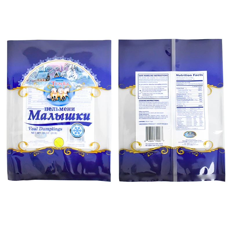 Custom Printed Food Packaging Bags Frozen Dumplings Packaging Pouch Bag Vacuum Bag For Dumpling Packaging