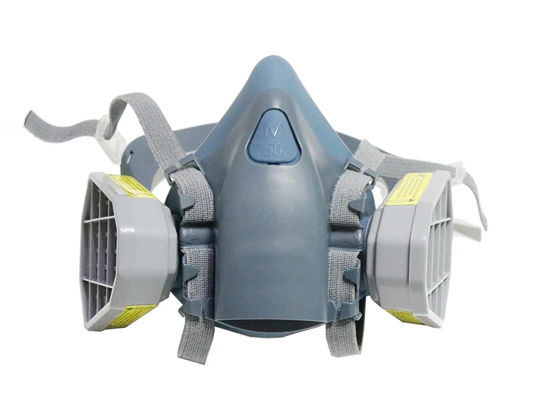 Best Quality Chemical Protective Double Respirator Silicon Dust Gas Mask With Double Filters For Dust Proof