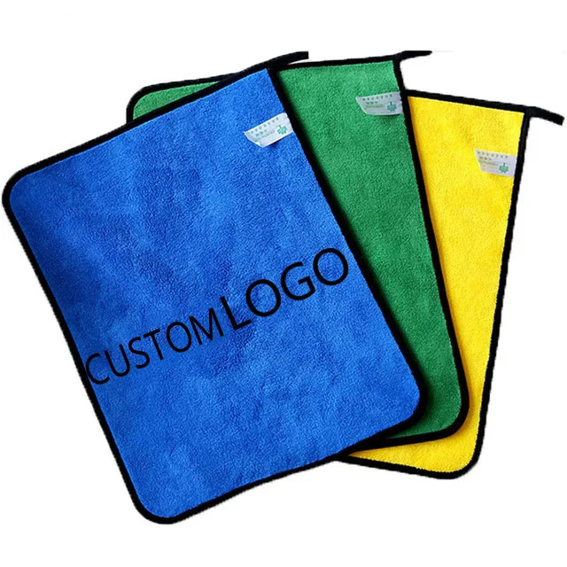 Microfibre Towel Custom Logo Double-sided Coral fleece Super Absorbent Car Detailing Microfiber Cleaning Cloth
