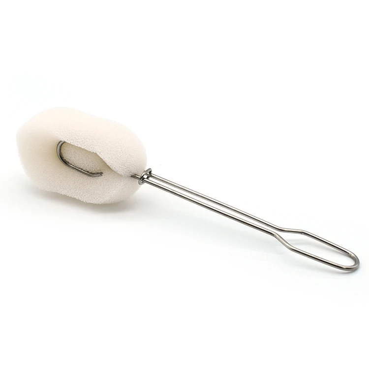 Kitchen Cleaning Tool Removable Soft Sponge Water Baby Bottle Brush Bottle Glass Cup Washing Brush With Stainless Steel Handle
