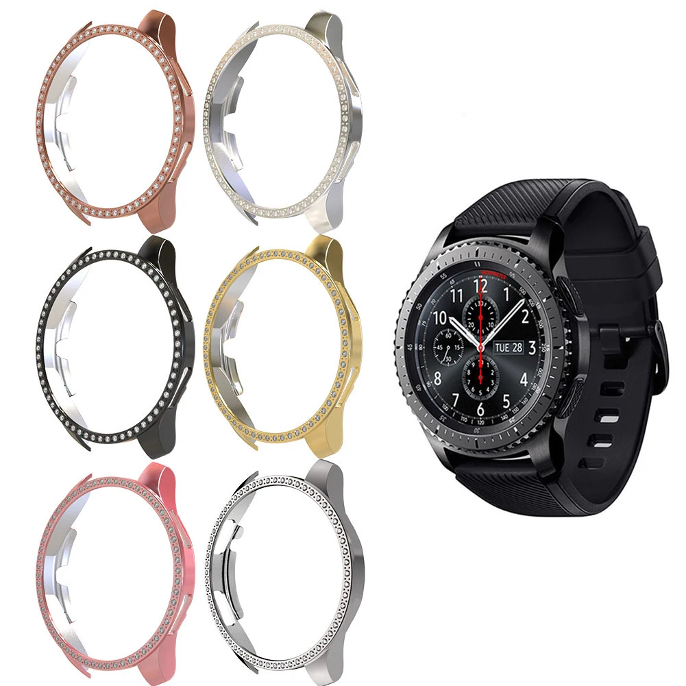 Блестящий Алмазный поликарбонатный чехол YHQ для Samsung Galaxy Watch 42 мм 46 защитный чехол-бампер