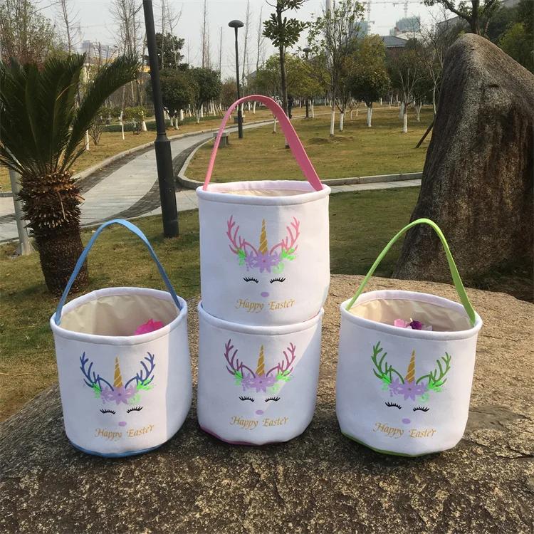Factory Direct Beauty Easter Baskets Personalized Easter Decoration Kid Eggs Gift Bucket Cute Easter Basket Bags