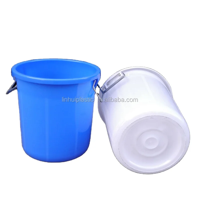 HDPE Round plastic bucket 50kgs with lid and metal handle