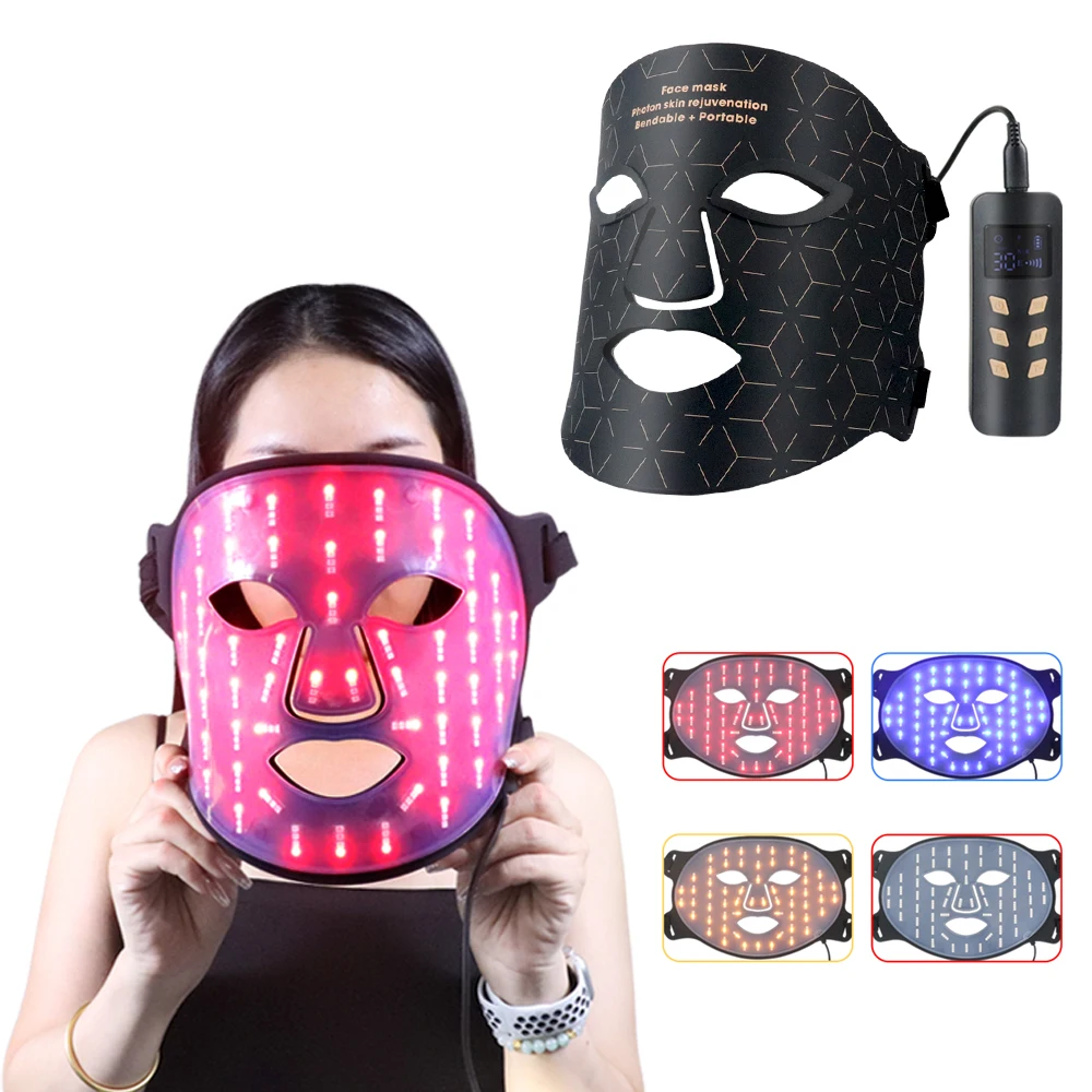 Led Face Mask 4 Color LED Light Photon Near infrared Blue Red Light Therapy Facial Skin Care Mask beauty salon equipment
