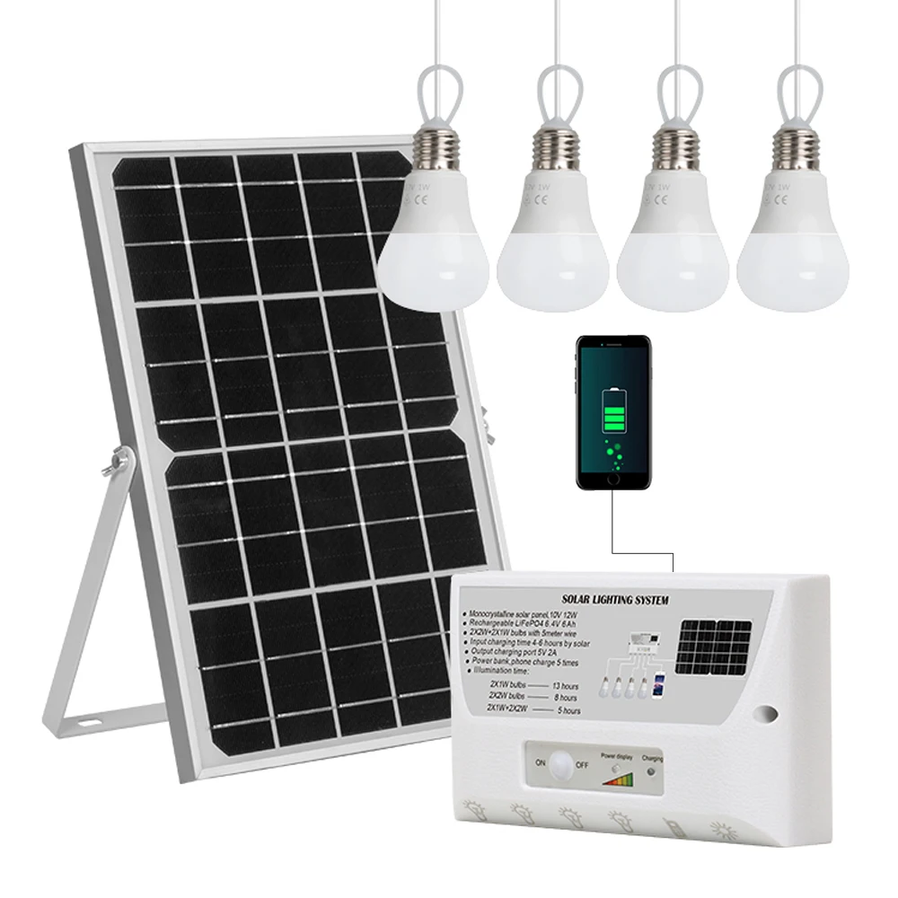 Wholesale solar panel energy outdoor camping bulb indoor home solar power system