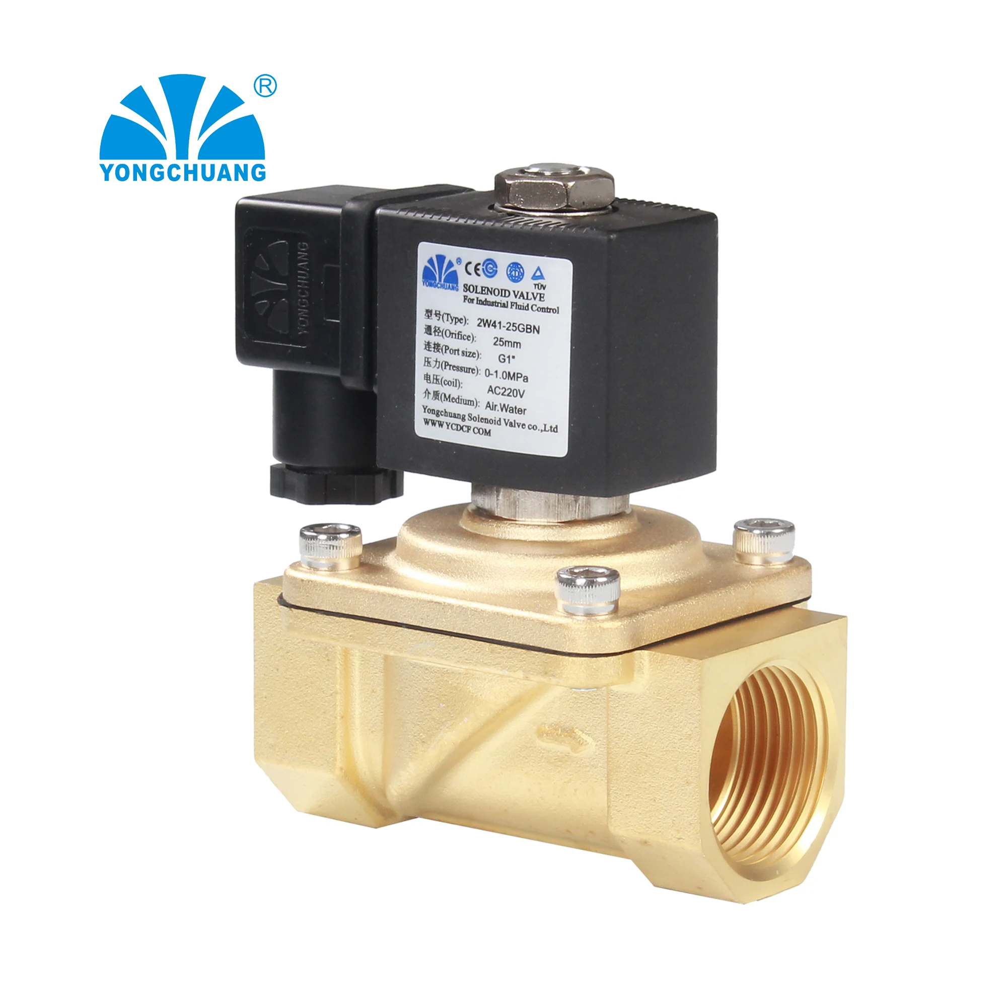 Yongchuang  2W31/41 3/4 2 inch automatic water shut off diaphragm solenoid valve