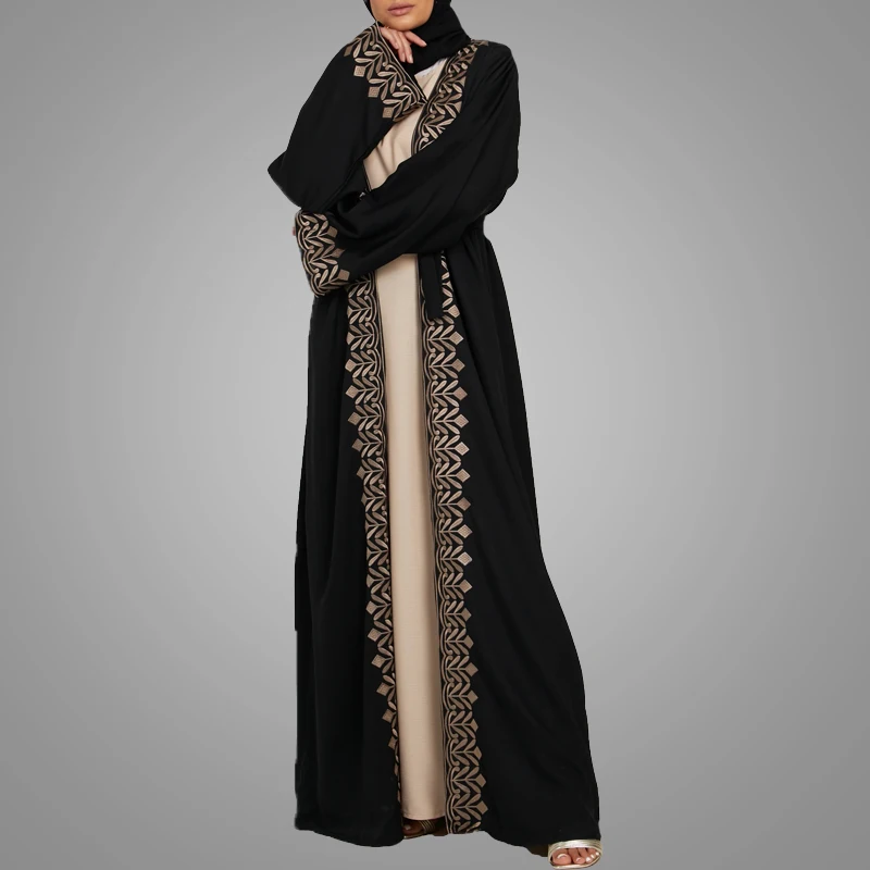 Modest Wear Exclusive Islamic Clothing - Designer Front Open Embroidery Abaya