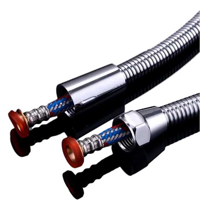 Yuyao Slowfan 1.5m Chrome Brass Fitting Flexible Withdrawable Stainless Steel Shower Hose with Braided Inner Tube