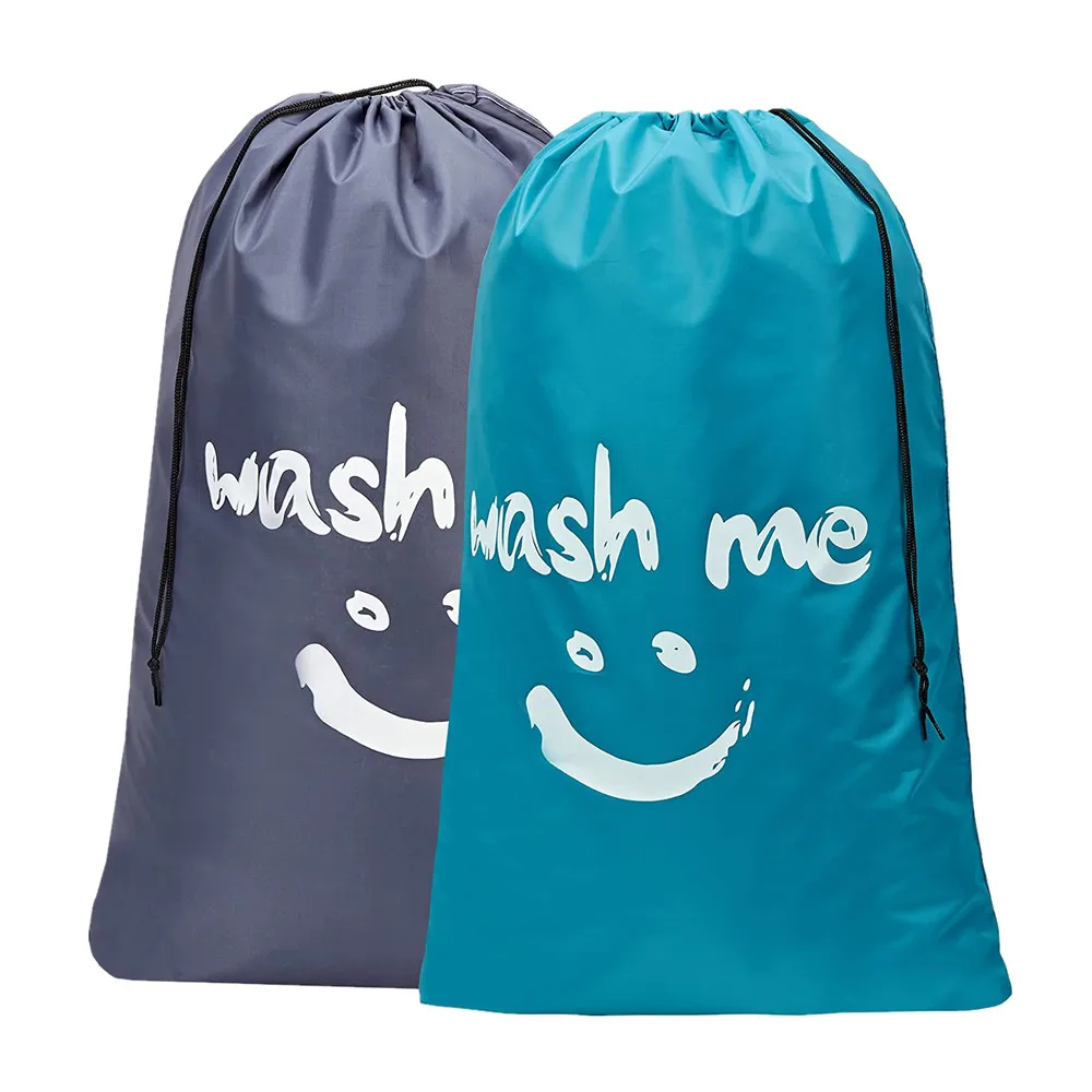 Перерабатываемый очень большой полиэстеровый нейлоновый мешок на шнурке с напечатанным логотипом под заказ для грязной одежды дорожный органайзер нижнего белья