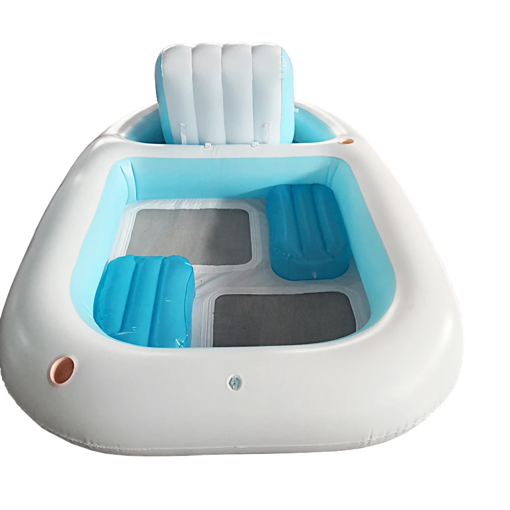 Custom Huge 3 Person Inflatable Bay Breeze Boat Island for Water Party Inflatable Pool Float Boat