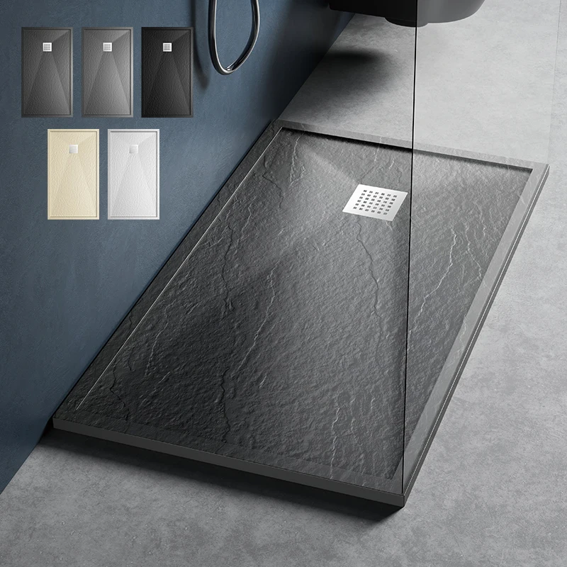 Customizable wholesale Dark color Artificial stone removable  shower tray  price waterproof Shower base  for bathroom