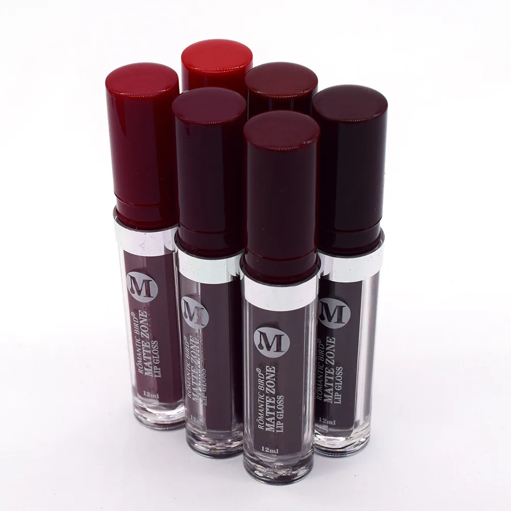 2022 Factory Hot Selling Matte Lip Gloss ROMANTIC BIRD 12 Colors Mixed Red Pieces Red Lip Gloss